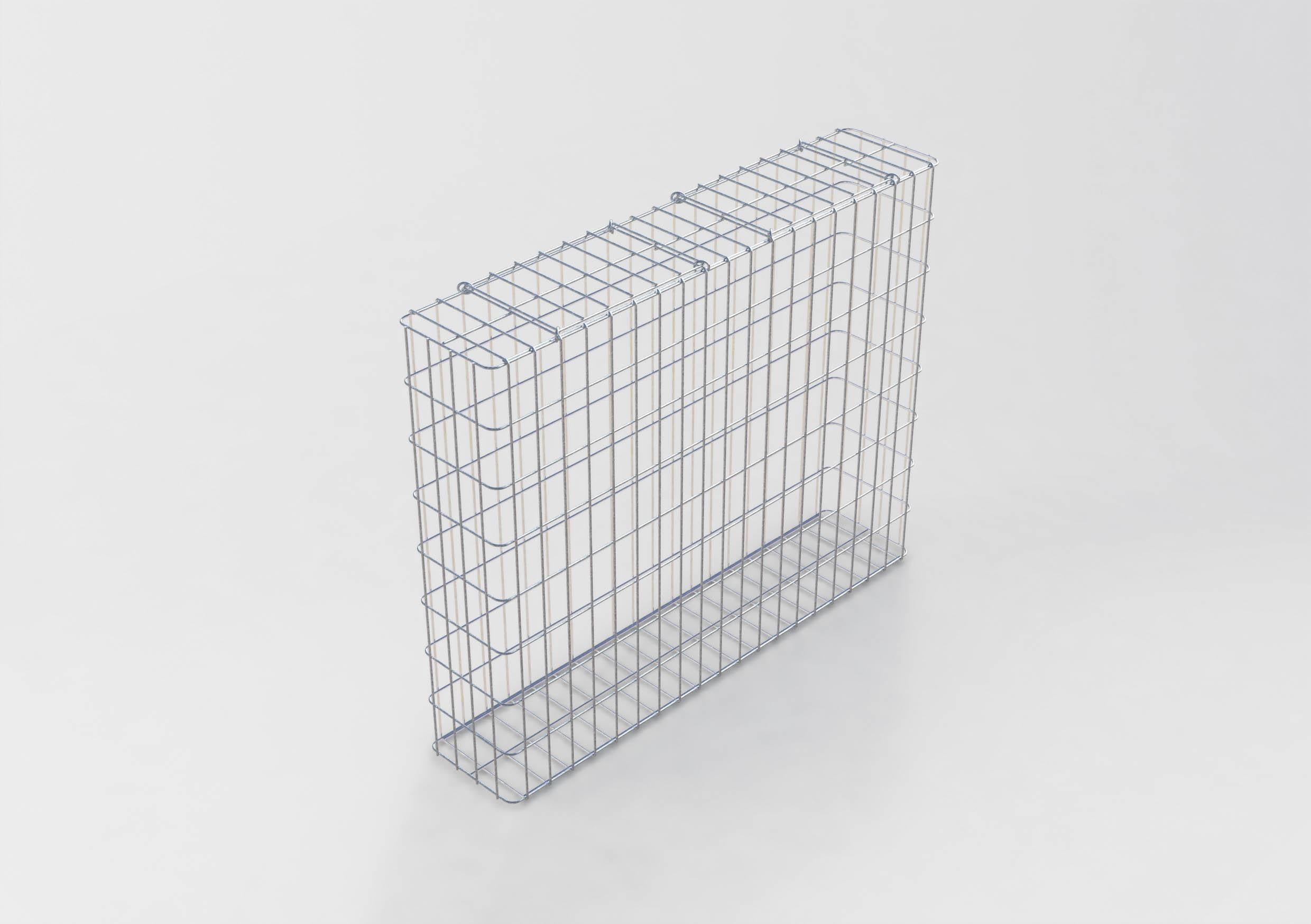 Gabion hot-dip galvanized 102 cm x 82 cm x 22 cm, mesh size 5 cm x 10 cm, fully welded