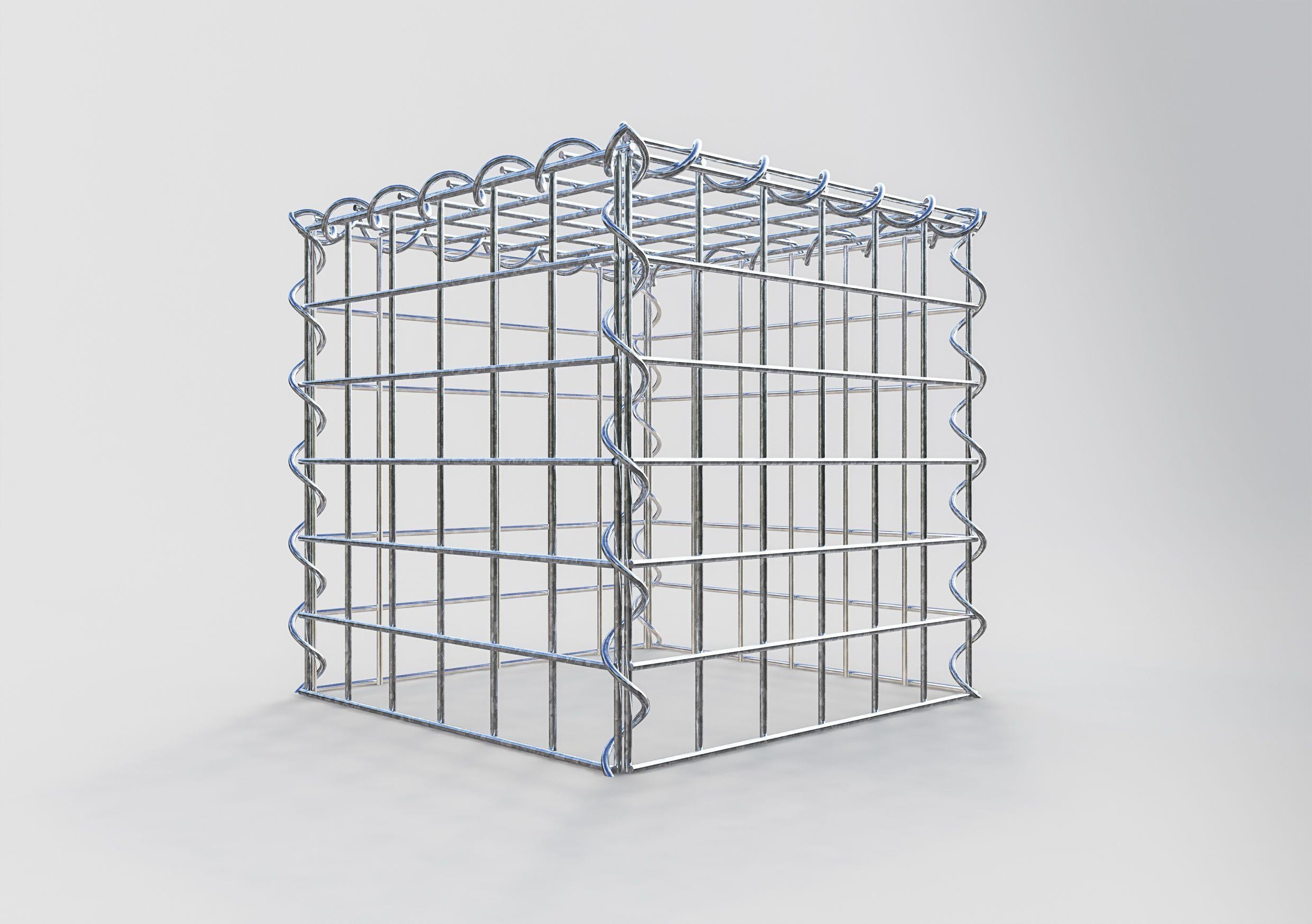 Add-on schanskorf type 3 30 cm x 30 cm x 30 cm (L x H x D), maaswijdte 5 cm x 5 cm, spiraalvormig