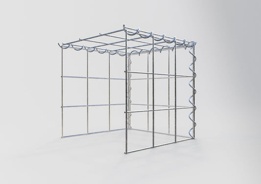 Opvokset gabion type 4 30 cm x 30 cm x 30 cm (L x H x D), maskestørrelse 10 cm x 10 cm, spiral