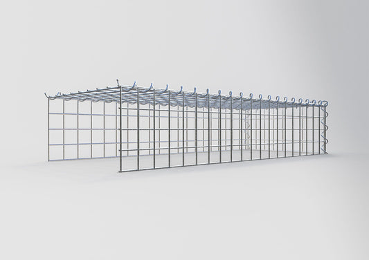 Gabion rapporté type 4 100 cm x 20 cm x 40 cm (L x H x P), mailles 5 cm x 5 cm, spirale