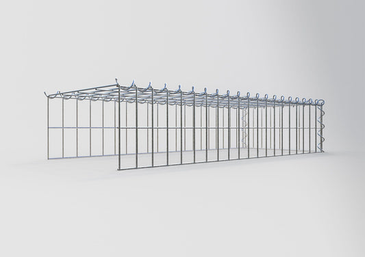 Gabion rapporté type 4 100 cm x 20 cm x 40 cm (L x H x P), mailles 5 cm x 10 cm, spirale