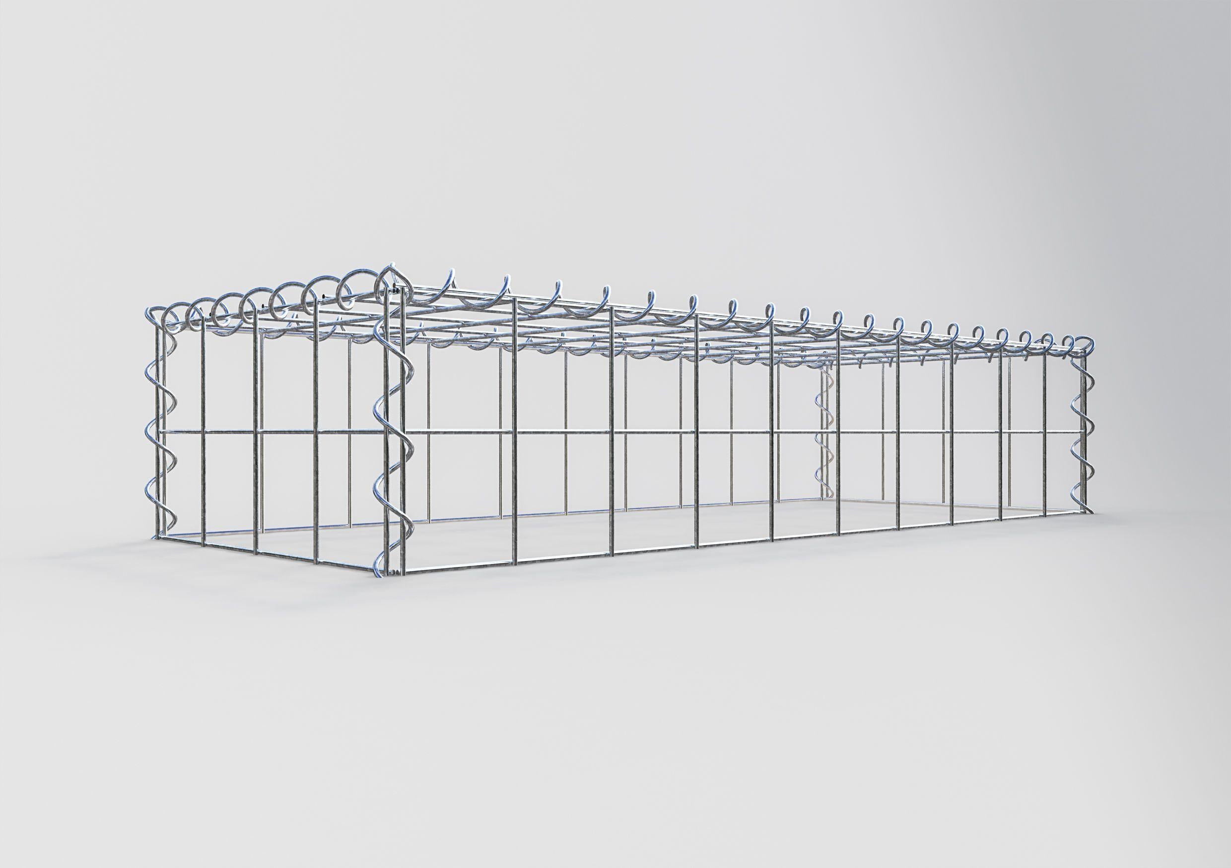 Extra gabion typ 3 100 cm x 20 cm x 40 cm (L x H x D), maskstorlek 10 cm x 10 cm, spiral