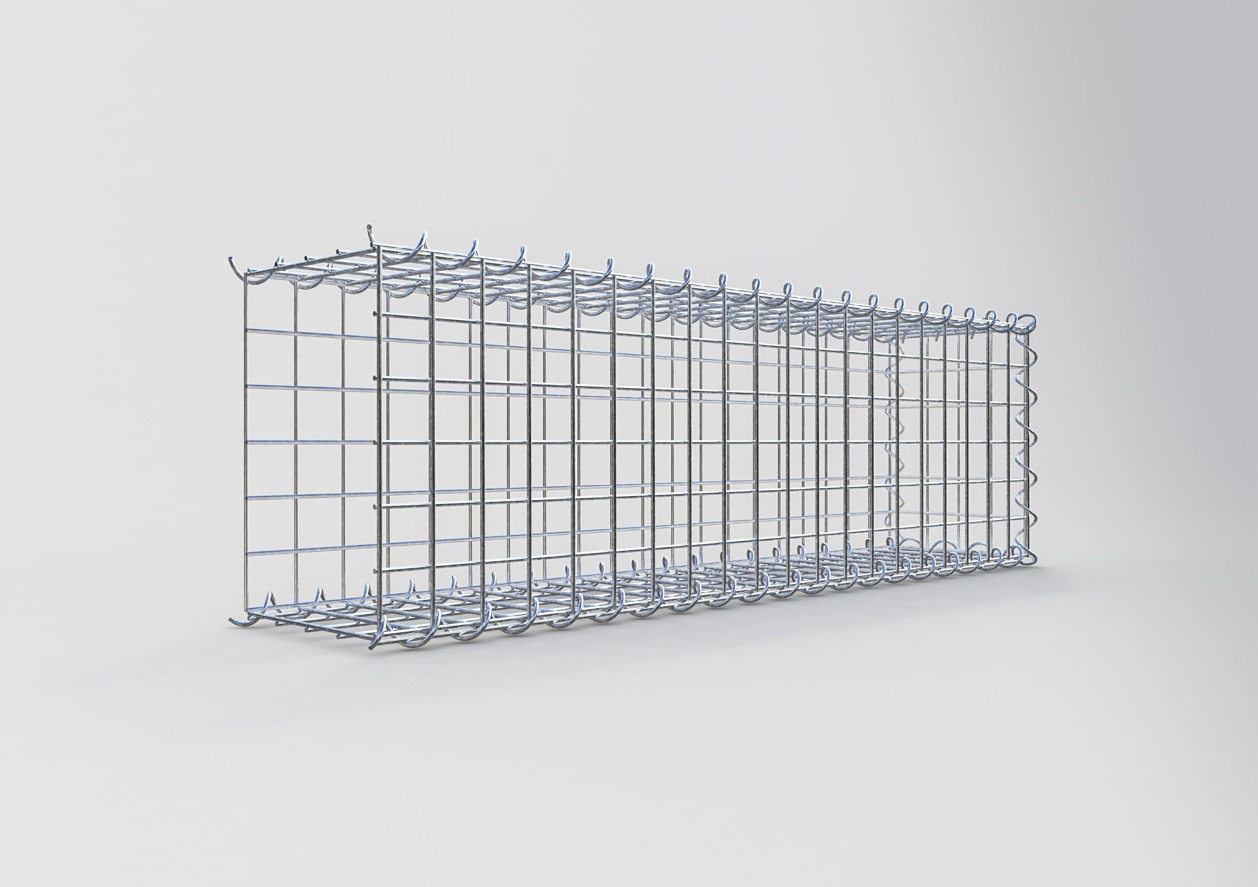Gabion rapporté type 2 100 cm x 30 cm x 20 cm (L x H x P), mailles 5 cm x 5 cm, spirale