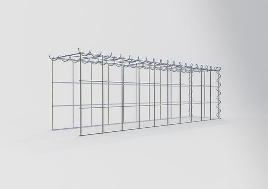 Grown-on gabion type 4 100 cm x 30 cm x 20 cm (L x H x D), mesh size 10 cm x 10 cm, spiral