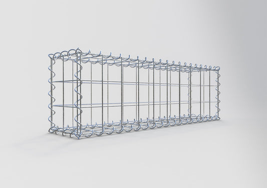 Gabione 100 cm x 30 cm x 20 cm (L x H x T), Maschenweite 10 cm x 10 cm, Spirale