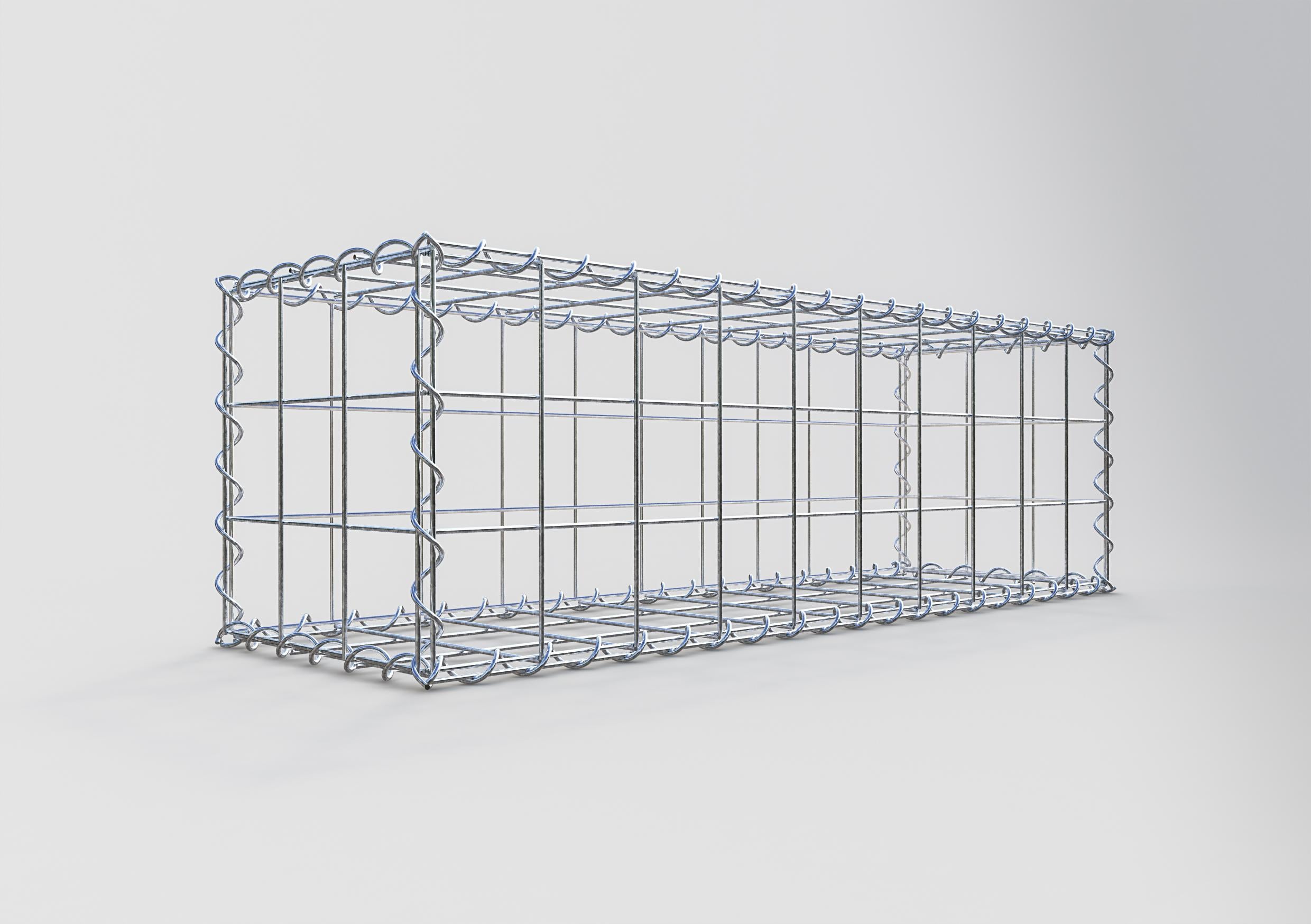 Gabion 100 cm x 30 cm x 30 cm (L x H x P), mailles 10 cm x 10 cm, spirale