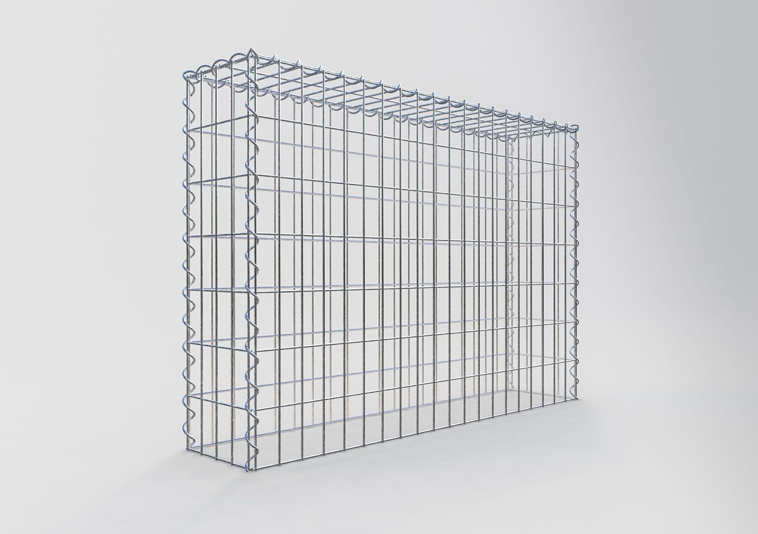 Extra gabion typ 3 100 cm x 70 cm x 20 cm (L x H x D), maskstorlek 5 cm x 10 cm, spiral