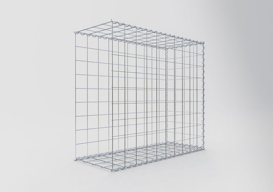 Opbouw schanskorf type 2 100 cm x 90 cm x 40 cm (L x H x D), maaswijdte 10 cm x 10 cm, spiraal