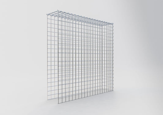 Gabion rapporté type 4 100 cm x 100 cm x 20 cm (L x H x P), mailles 5 cm x 5 cm, spirale