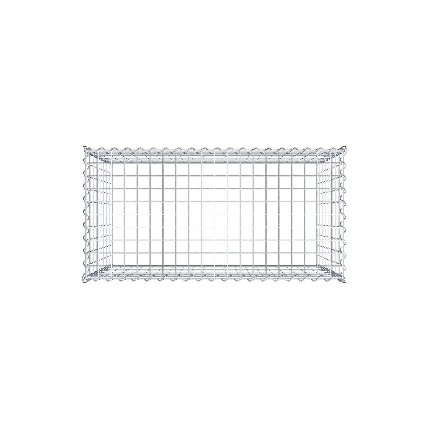 Opvokset gabion type 3 100 cm x 80 cm x 50 cm (L x H x D), maskestørrelse 5 cm x 10 cm, spiral