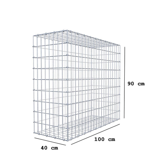 Gabbione 100 cm x 90 cm x 40 cm (L x H x P), maglia 5 x 10 cm, anello a spirale