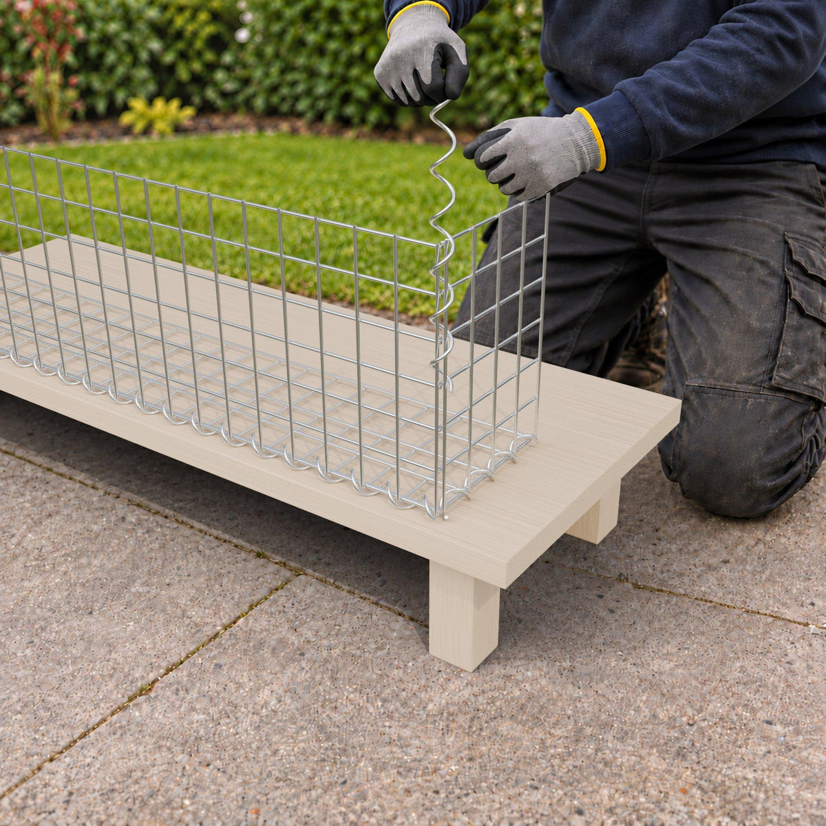 Gabion 100 cm x 30 cm x 20 cm (L x H x D), maskstorlek 5 cm x 5 cm, spiral
