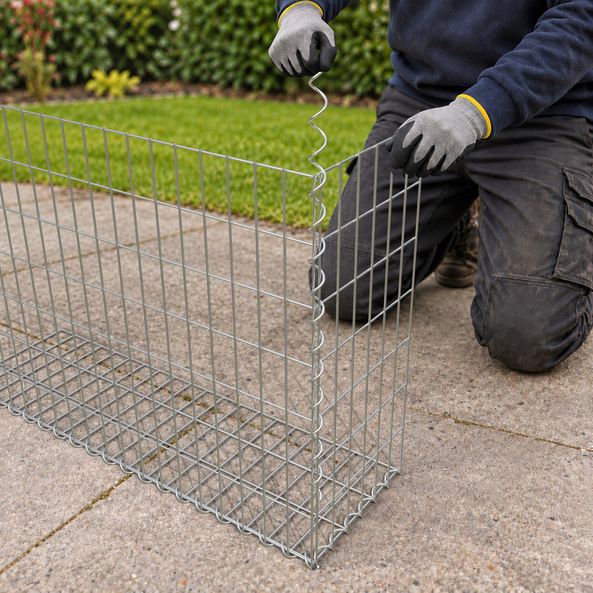 Gabion 100 cm x 70 cm x 30 cm (L x H x D), mesh size 5 cm x 10 cm, spiral