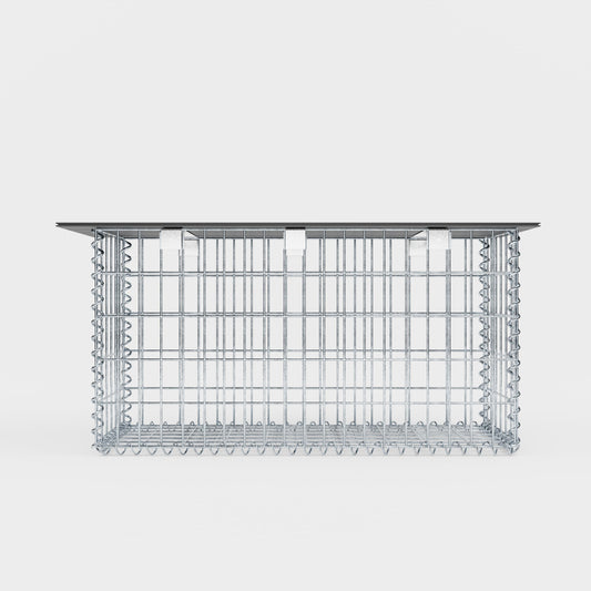 Trädgårdsbänk av gabionspiral 105 x 50 x 30 cm - MW 5 x 10 cm, med återvunnen topp i antracit