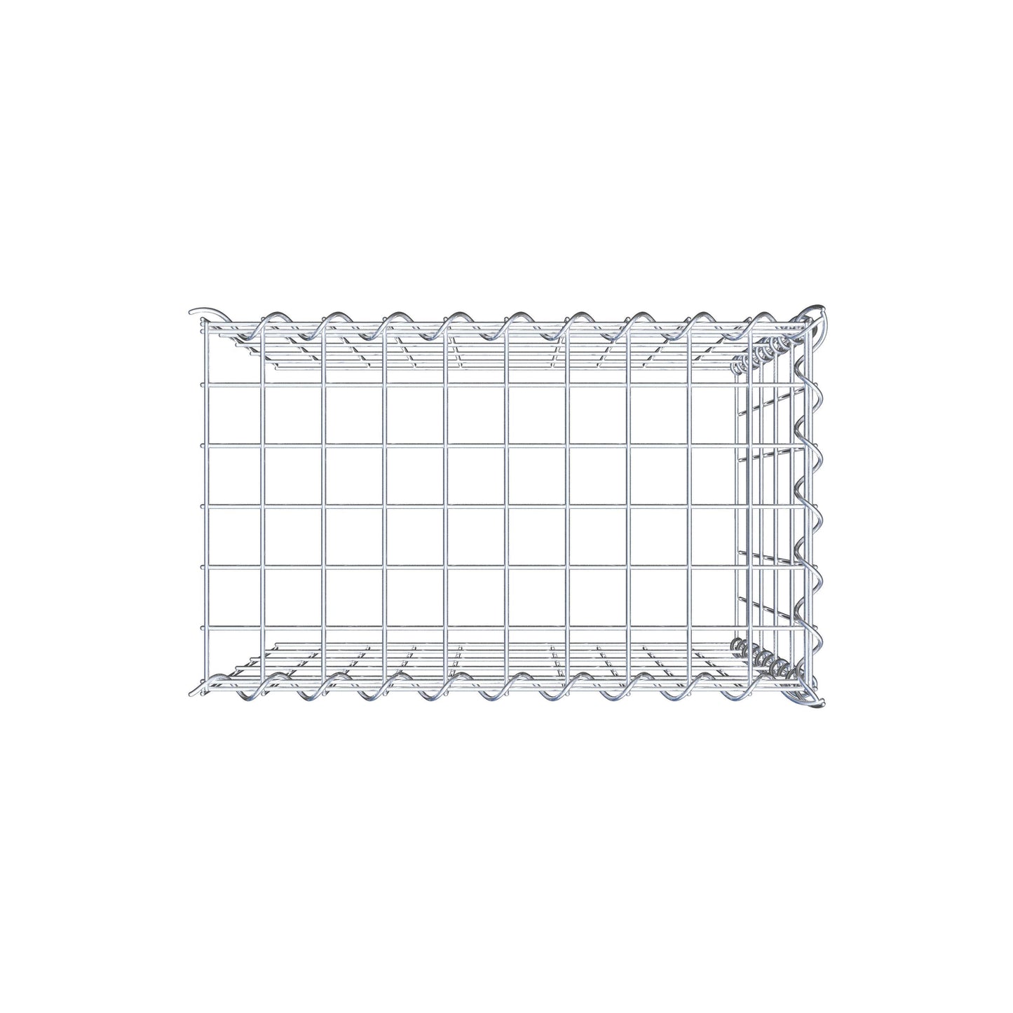 Gavión adulto tipo 4 50 cm x 50 cm x 30 cm (largo x alto x profundidad), tamaño de malla 5 cm x 10 cm, espiral