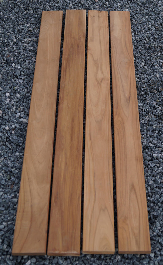 Banc de jardin 2 gabions TEAK MW 5 x 5 cm