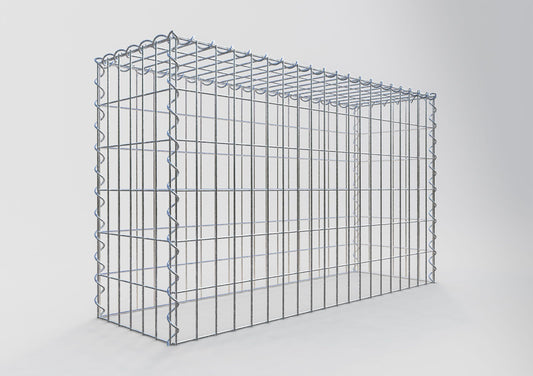 Gabião Tipo 3 100 cm x 60 cm x 30 cm (C x A x P), malhagem 5 cm x 10 cm, espiral