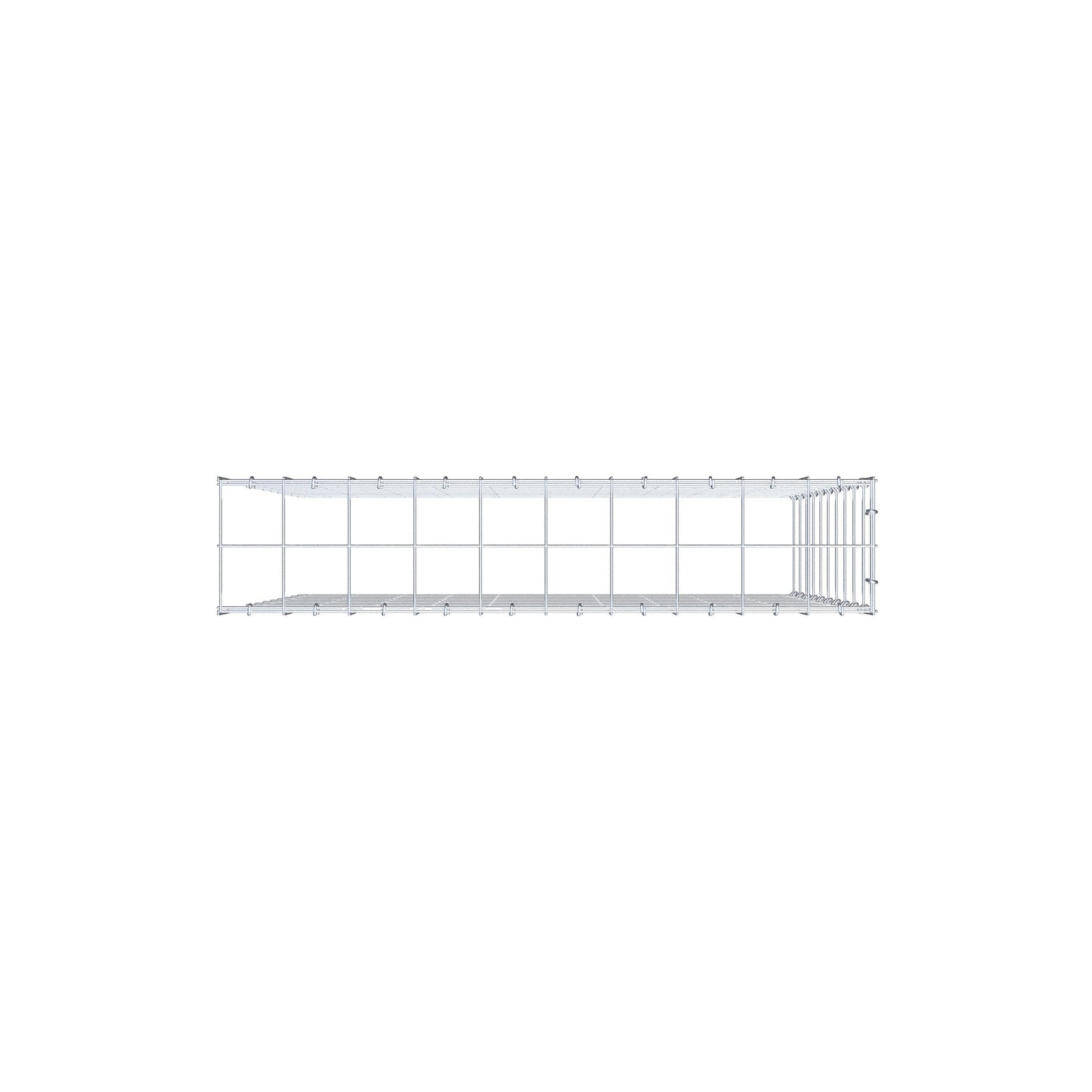 Monteret gabion type 4 100 cm x 100 cm x 20 cm (L x H x D), maskestørrelse 10 cm x 10 cm, C-ring