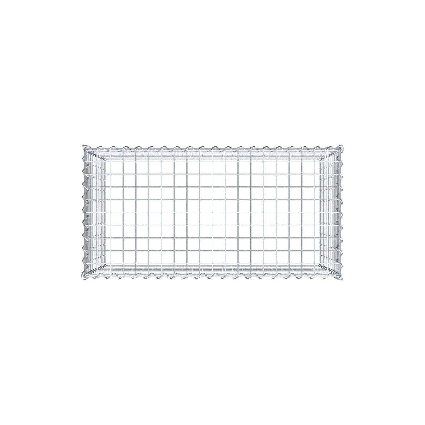 Opvokset gabion type 3 100 cm x 60 cm x 50 cm (L x H x D), maskestørrelse 5 cm x 5 cm, spiral