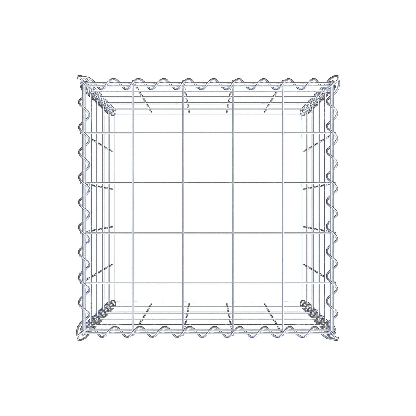 Aangegroeide schanskorf type 3 50 cm x 50 cm x 50 cm (L x H x D), maaswijdte 10 cm x 10 cm, spiraal