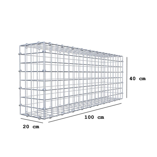 Gabião 100 cm x 40 cm x 20 cm (C x A x P), malhagem 5 x 5 cm, anel espiral