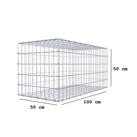 Schanskorf 100 cm x 50 cm x 50 cm (L x H x D), maaswijdte 5 x 10 cm, spiraalring