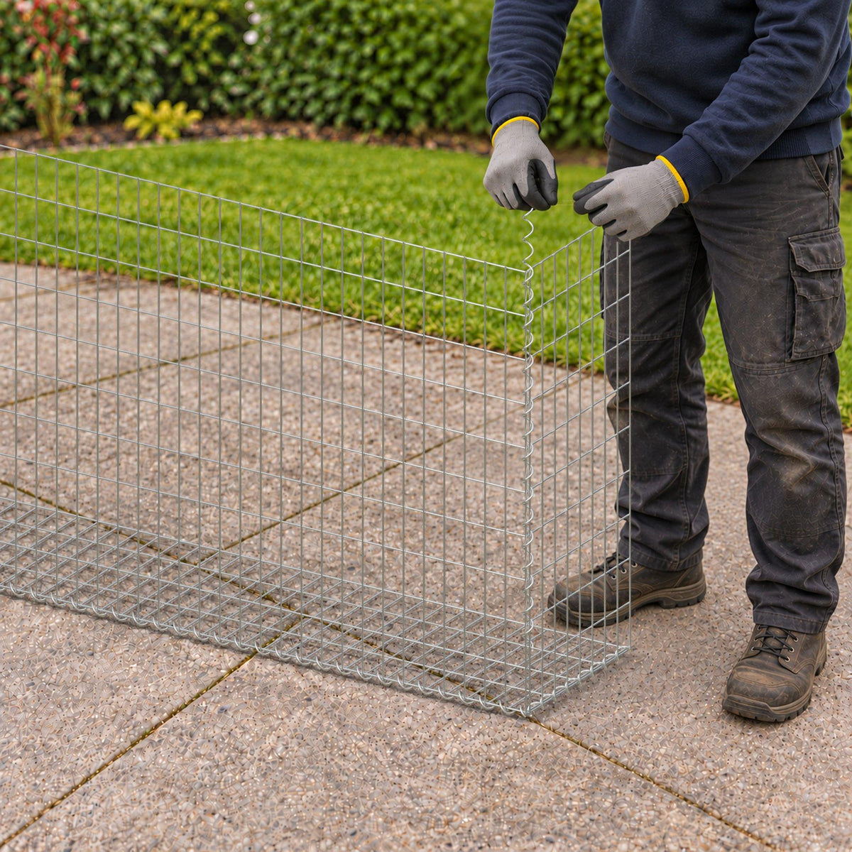 Gabion 200 cm x 100 cm x 40 cm (L x H x P), mailles 5 cm x 10 cm, spirale
