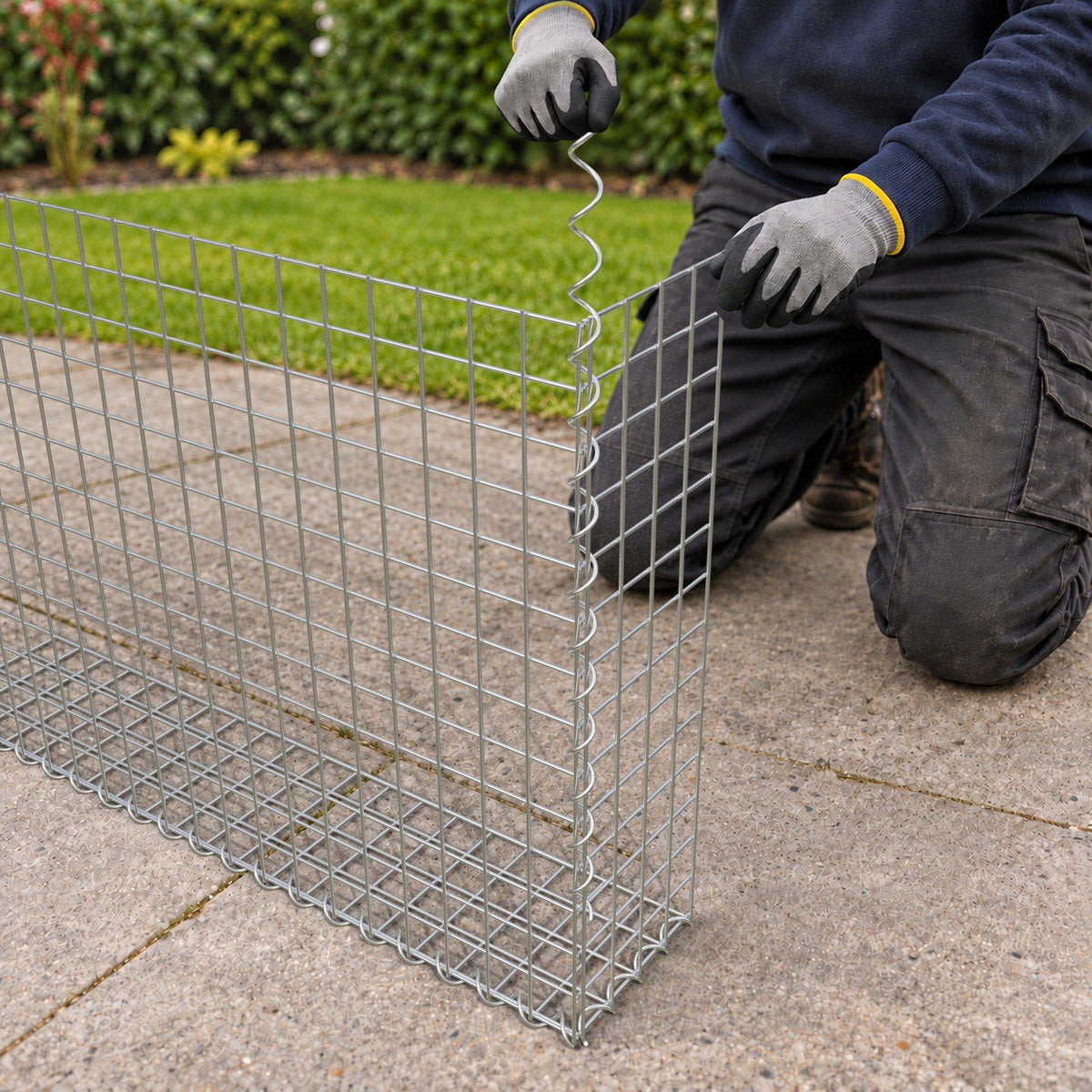 Gabion 100 cm x 70 cm x 20 cm (L x H x D), maskestørrelse 5 cm x 5 cm, spiral