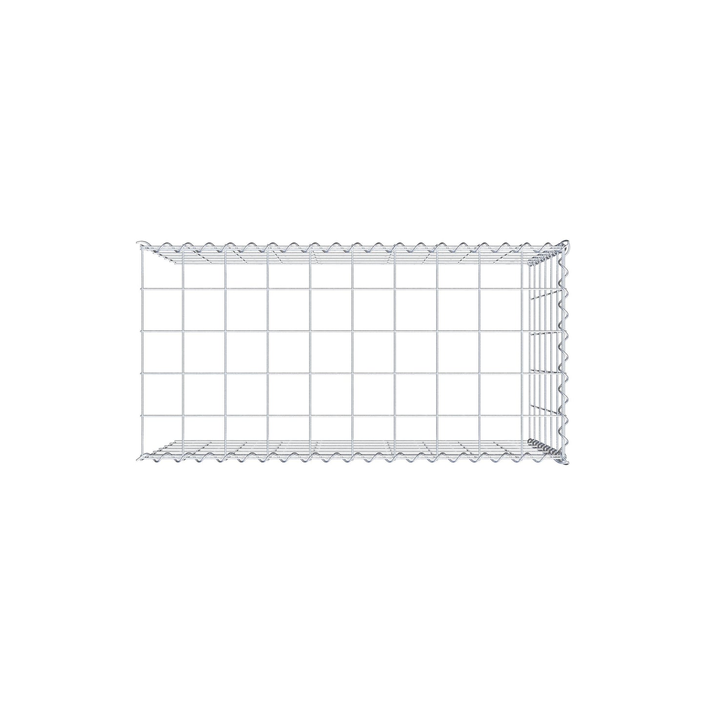 Opvokset gabion type 4 100 cm x 60 cm x 50 cm (L x H x D), maskestørrelse 10 cm x 10 cm, spiral