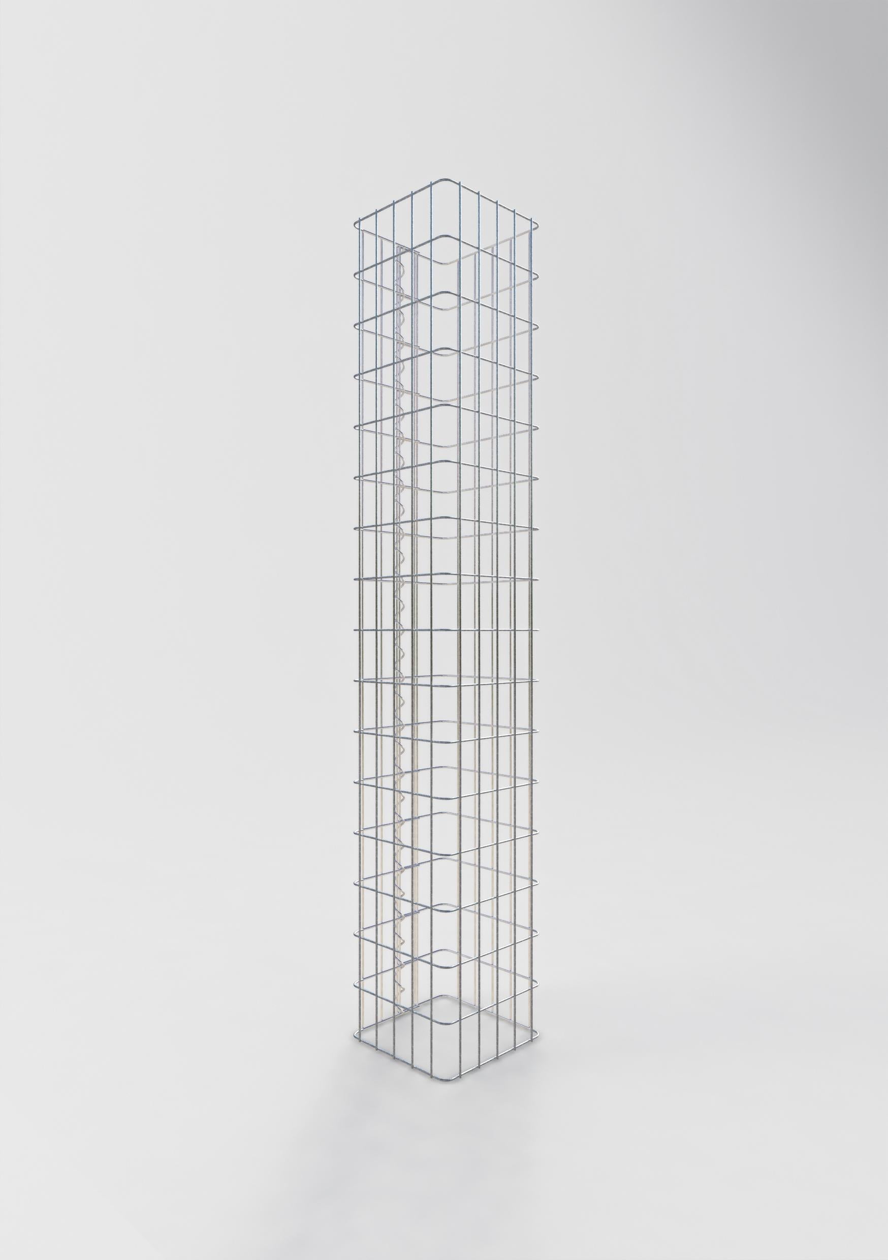 Colonne de gabion carrée 27 cm x 27 cm, 160 cm de hauteur, MW 5 cm x 10 cm