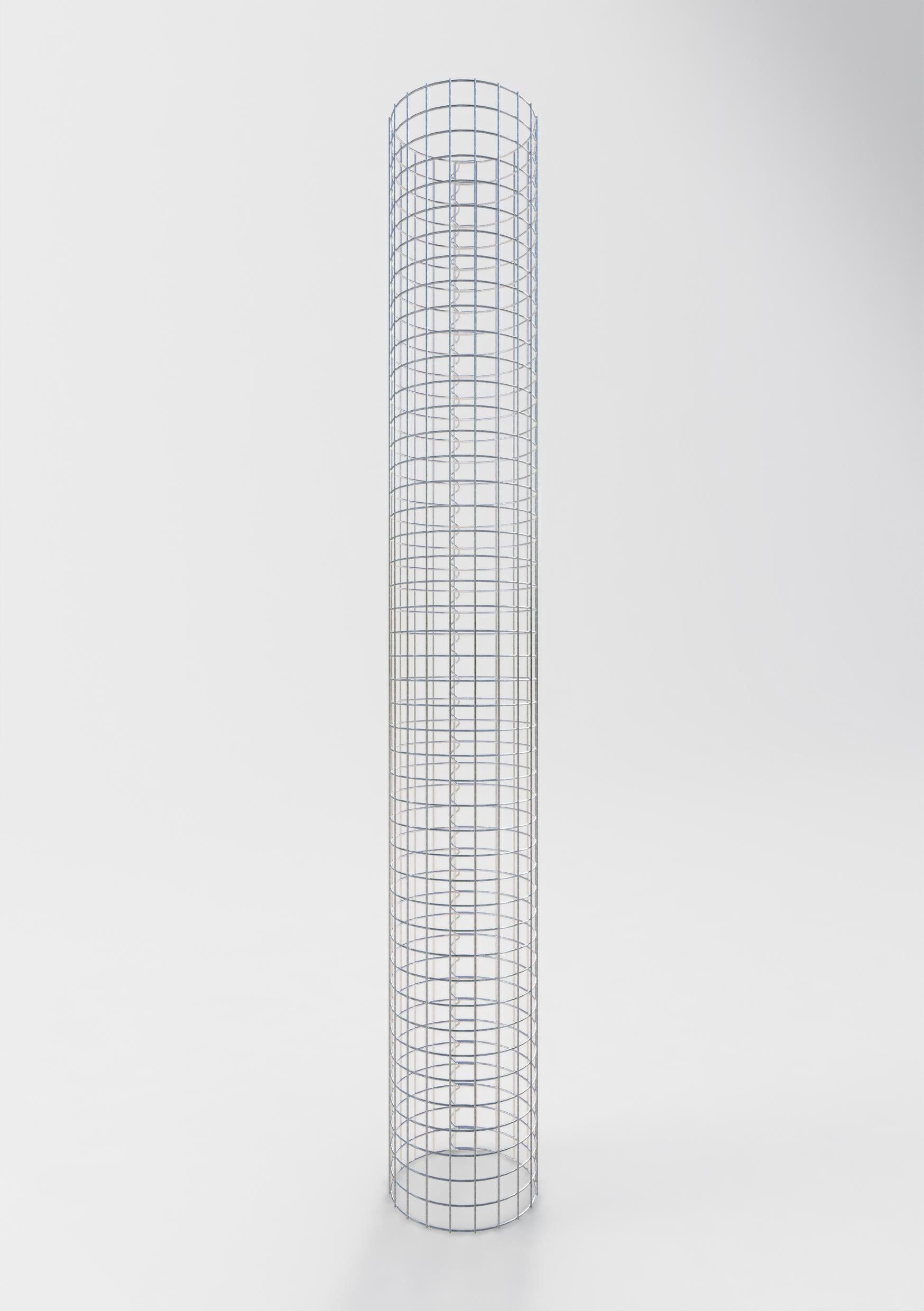 Schanskorfzuil rond 32 cm diameter, 230 cm hoogte, maaswijdte 5 cm x 5 cm