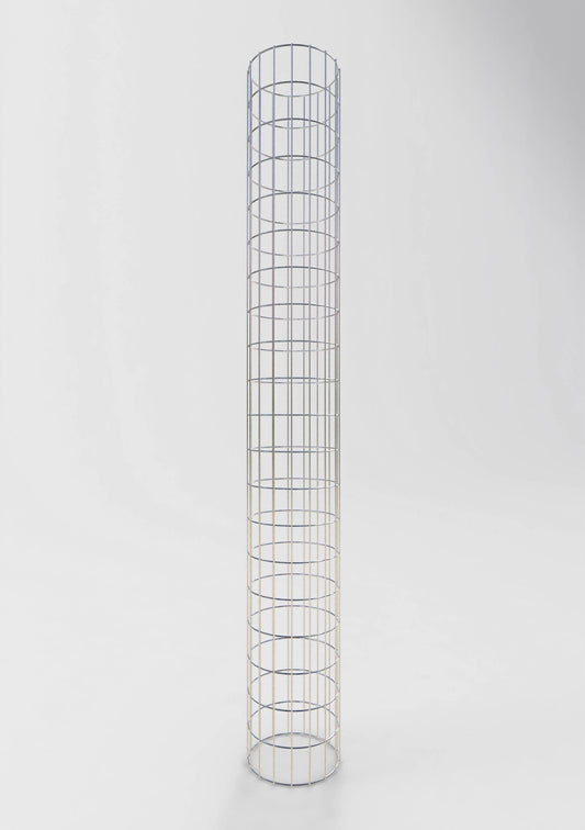 Gabionensäule rund feuerverzinkt, 27 cm Durchmesser, 200 cm Höhe, MW 5 cm x 10 cm