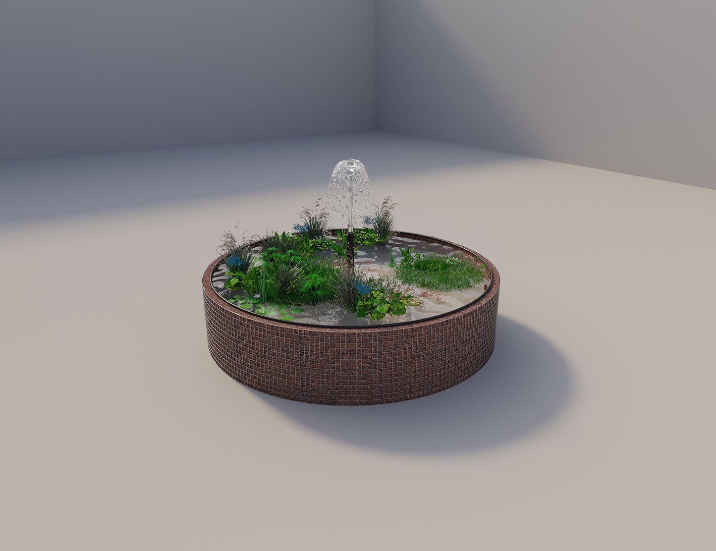 Gabionen Hochteich rund, Außendurchmesser 352 cm, Höhe 80 cm, Maschenweite 5 x 5 cm, Wandstärke 15 cm