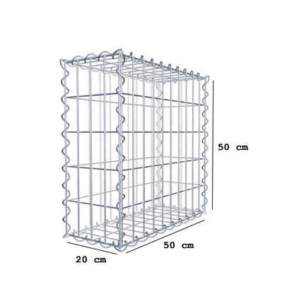Gabion 50 cm x 50 cm x 20 cm (L x H x D), maskstorlek 5 cm x 10 cm, spiral