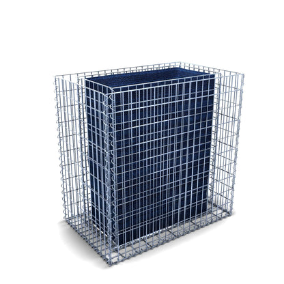 Lecho elevado rectangular 100 cm x 100 cm x 60 cm (L x A x P), malla 5 x 10 cm, espesor de pared 10 cm