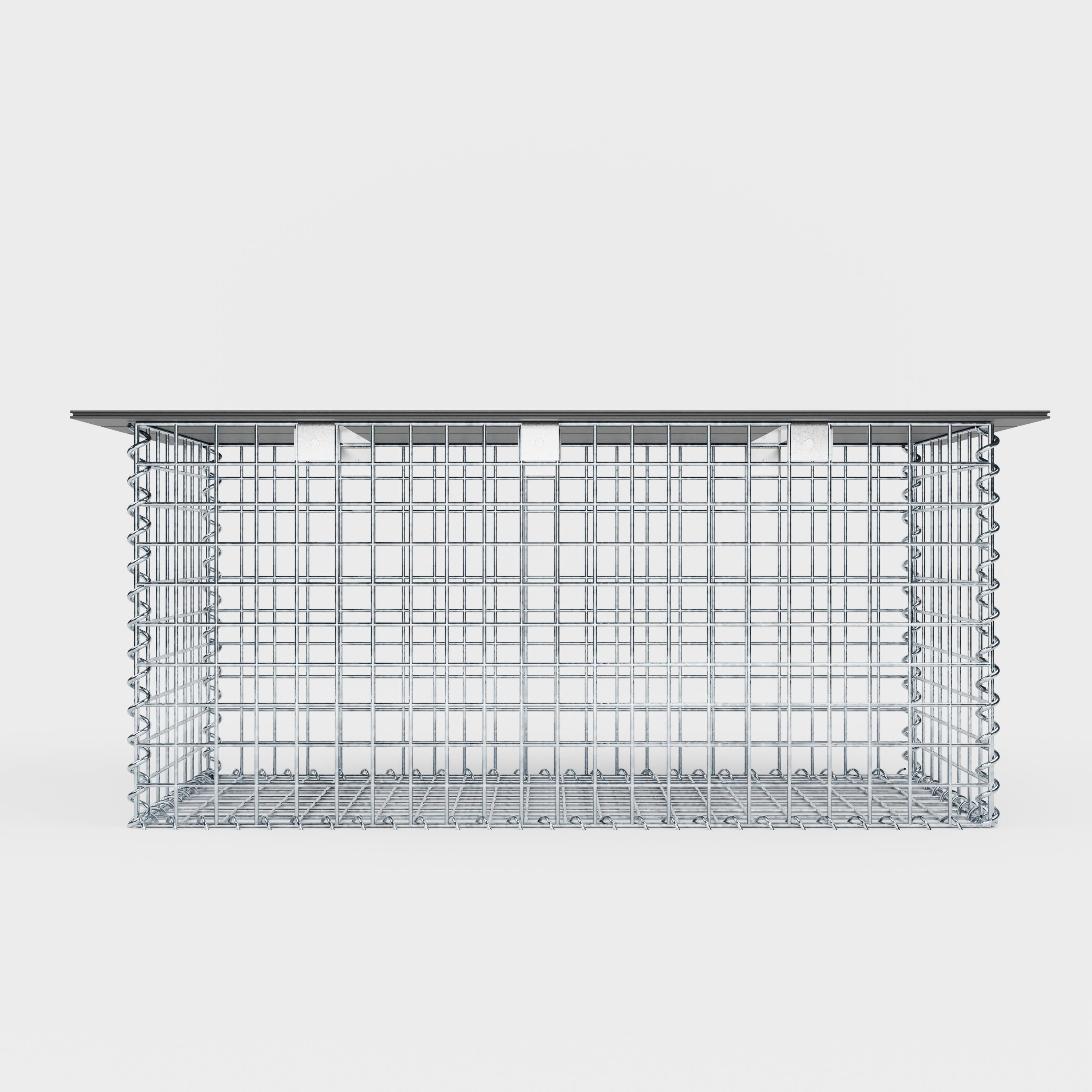 Gartenbank Spiralgabione 105 x 50 x 50 cm - MW 5 x 5 cm, mit Recyclingauflage in anthrazit