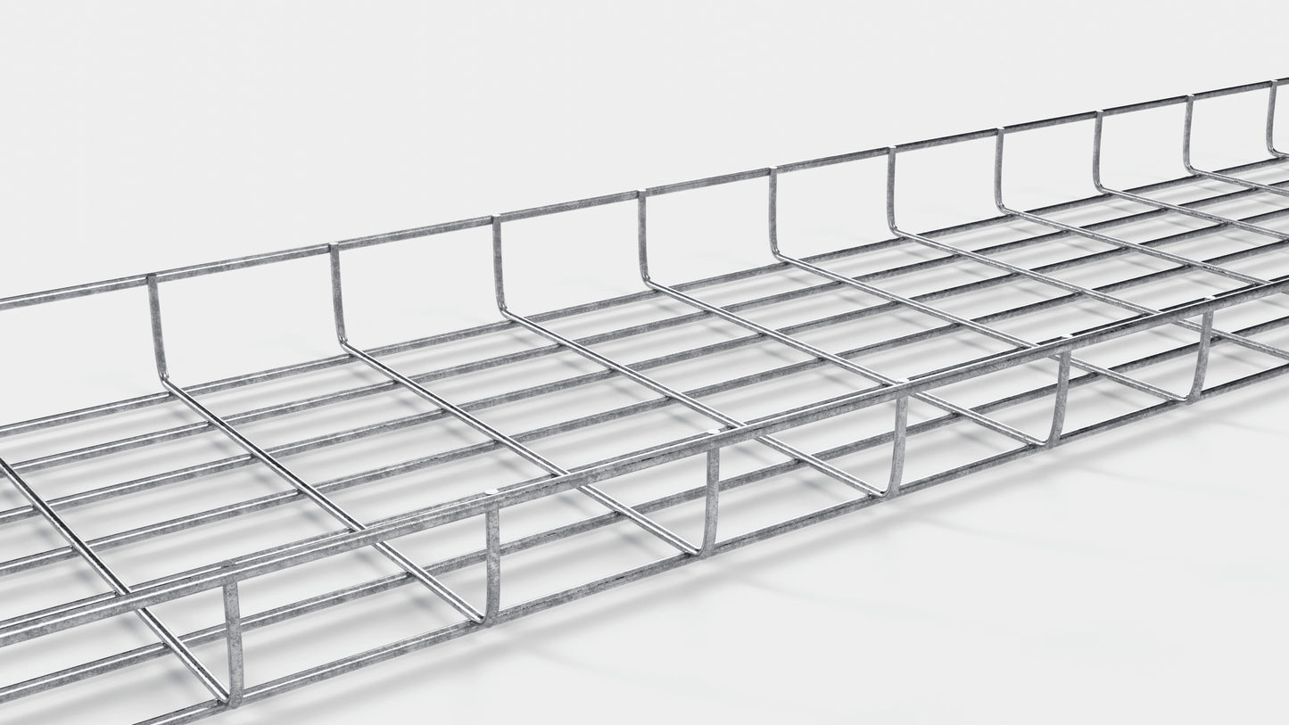 Chemin de câbles longueur 29 cm, profondeur 5 cm, mailles 5 x 10 cm