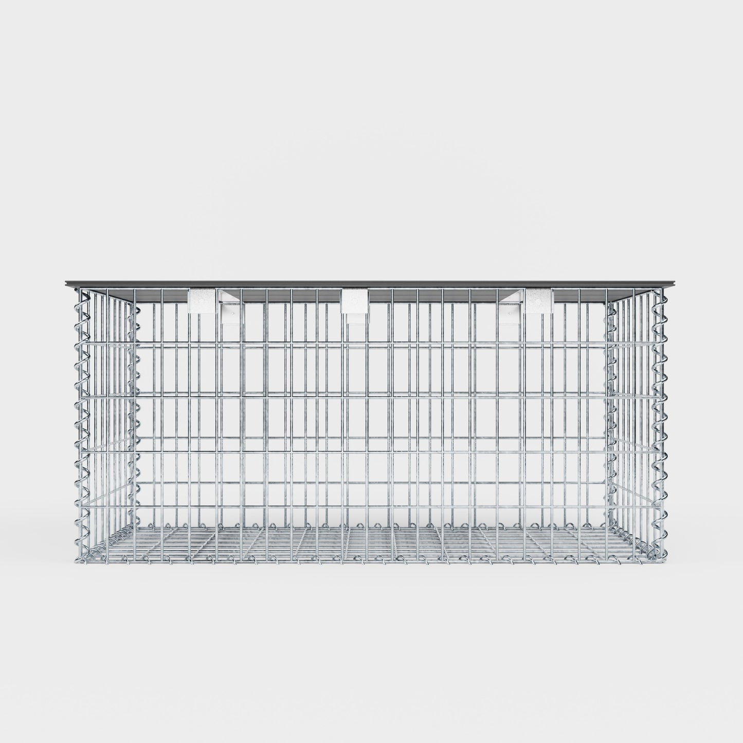 Banco de jardín de gaviones en espiral 105 x 50 x 50 cm - MW 5 x 10 cm, con encimera reciclada en antracita