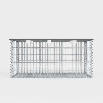 Banco de jardín de gaviones en espiral 105 x 50 x 50 cm - MW 5 x 10 cm, con encimera reciclada en antracita