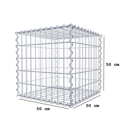 Gabion 50 cm x 50 cm x 50 cm (L x H x D), mesh size 5 cm x 10 cm, spiral