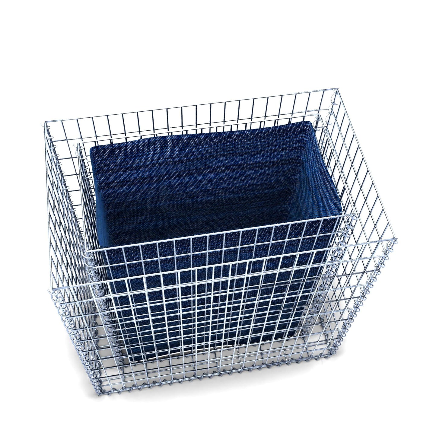 Lecho elevado rectangular 100 cm x 100 cm x 60 cm (L x A x P), malla 5 x 10 cm, espesor de pared 10 cm