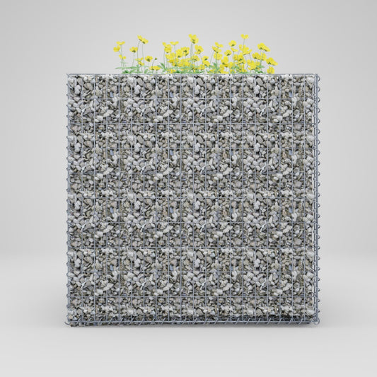 Högbädd, fyrkantig 100 cm x 100 cm x 80 cm (L x H x D), maskstorlek 5 x 10 cm, väggtjocklek 10 cm