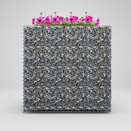 Högbädd, fyrkantig 100 cm x 80 cm x 100 cm (L x H x D), maskstorlek 5 x 10 cm, väggtjocklek 10 cm