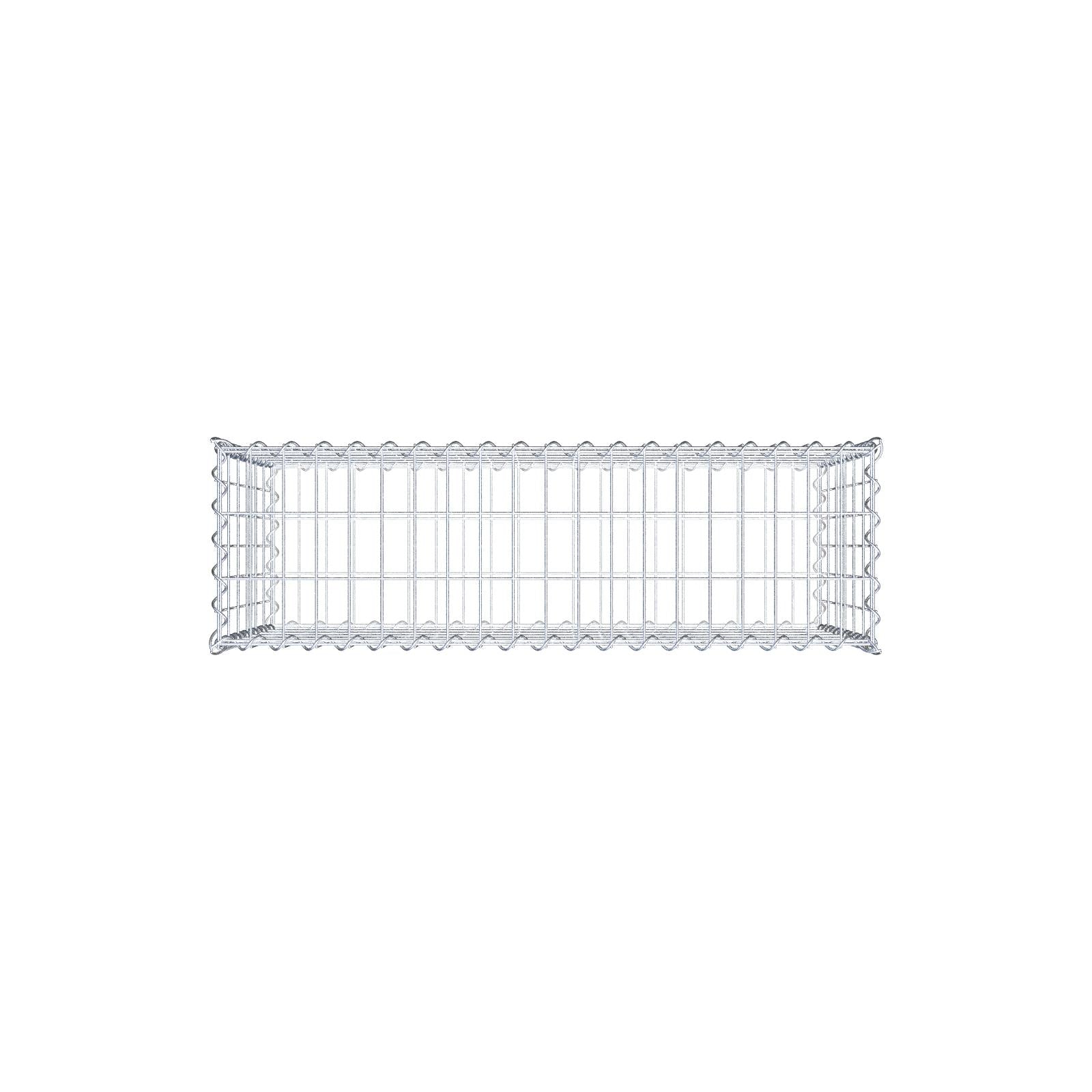 Gabião 100 cm x 60 cm x 30 cm (C x A x P), malhagem 5 cm x 10 cm, espiral