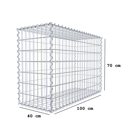 Gabion 100 cm x 70 cm x 40 cm (L x H x D), maskstorlek 5 cm x 10 cm, spiral