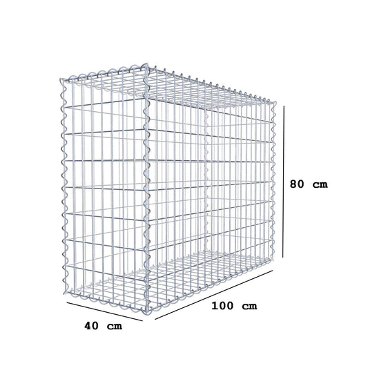 Gabion 100 cm x 80 cm x 40 cm (L x H x D), mesh size 5 cm x 10 cm, spiral