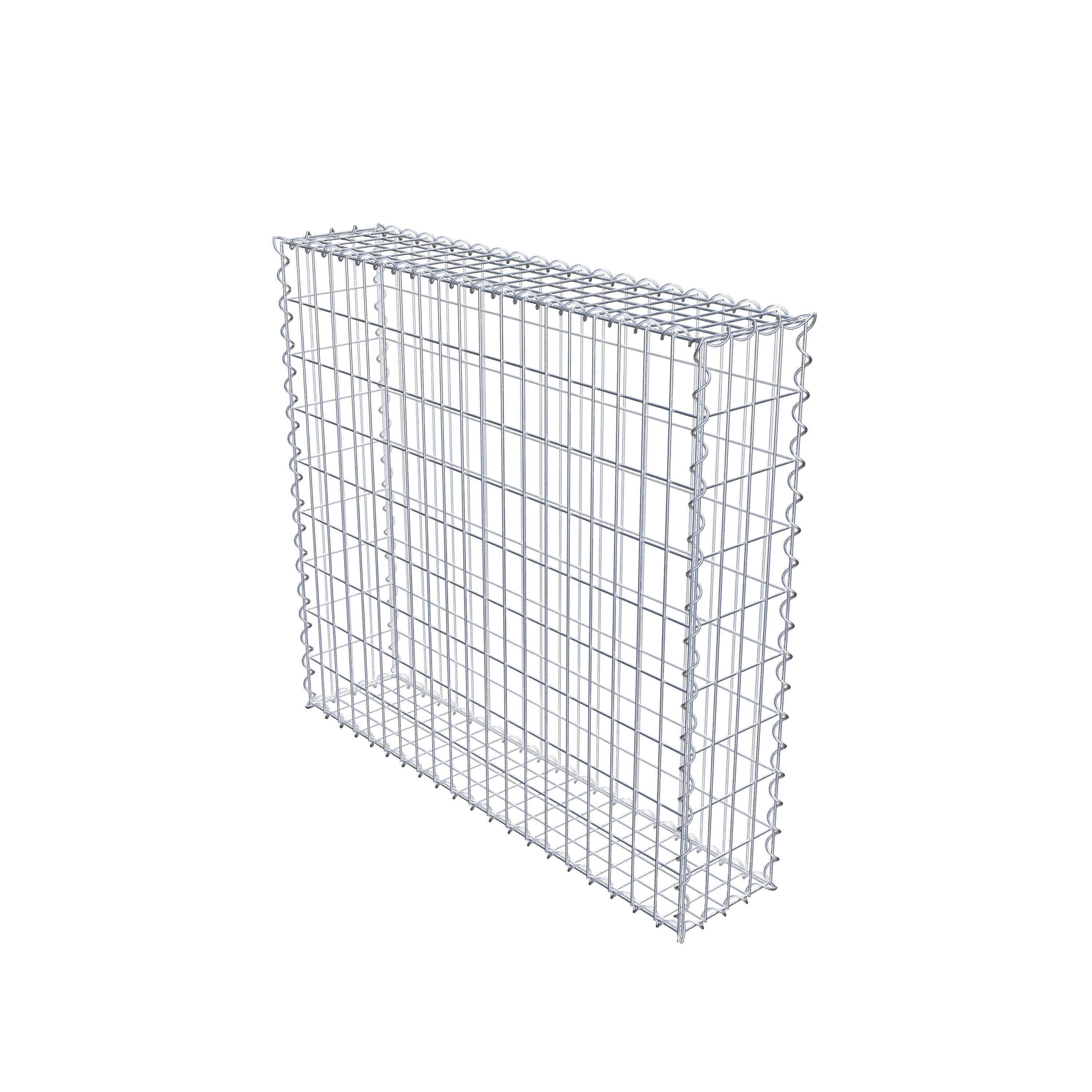 Gabion 100 cm x 90 cm x 20 cm (L x H x P), maille 5 cm x 10 cm, spirale