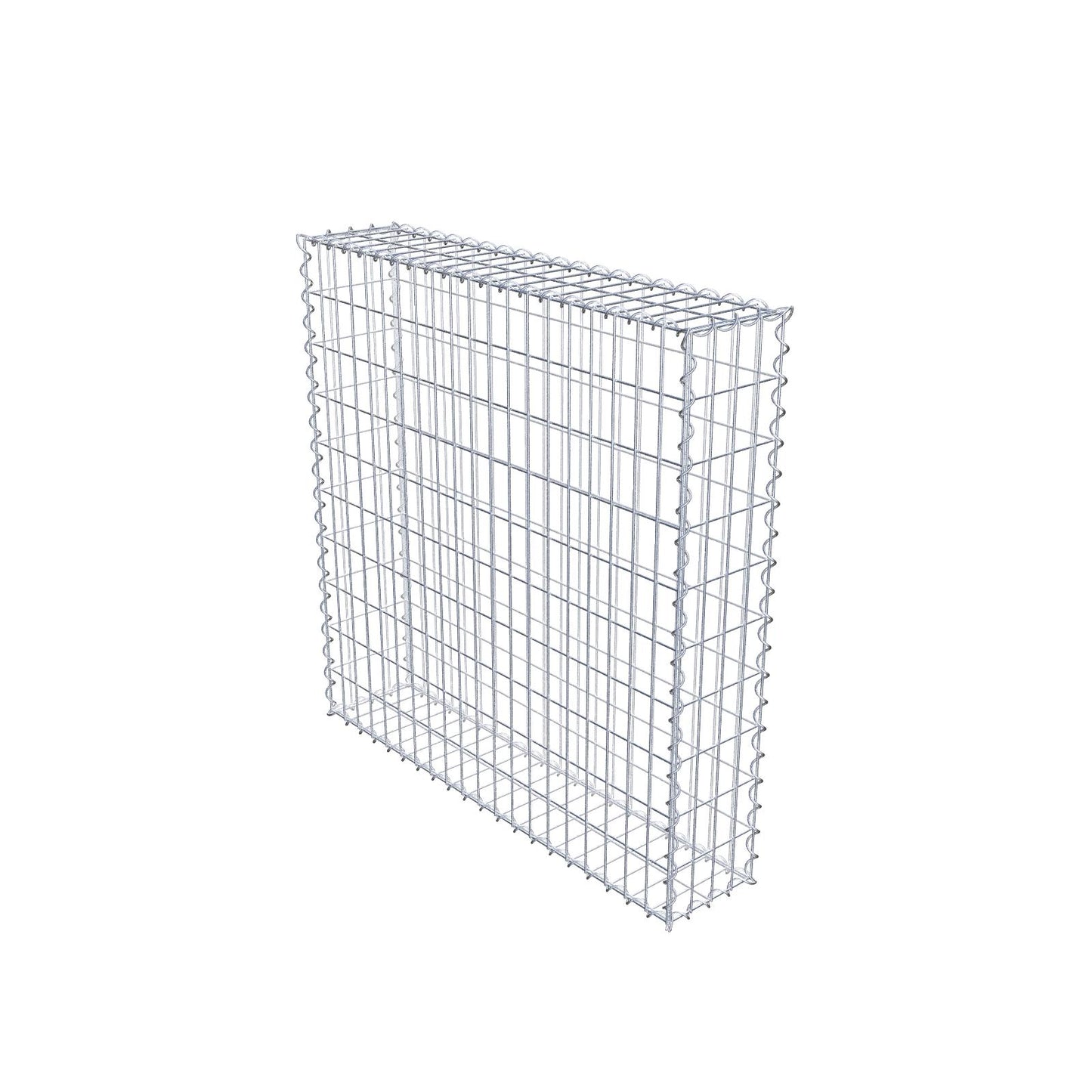 Gabion 100 cm x 100 cm x 20 cm (L x H x P), mailles 5 cm x 10 cm, spirale
