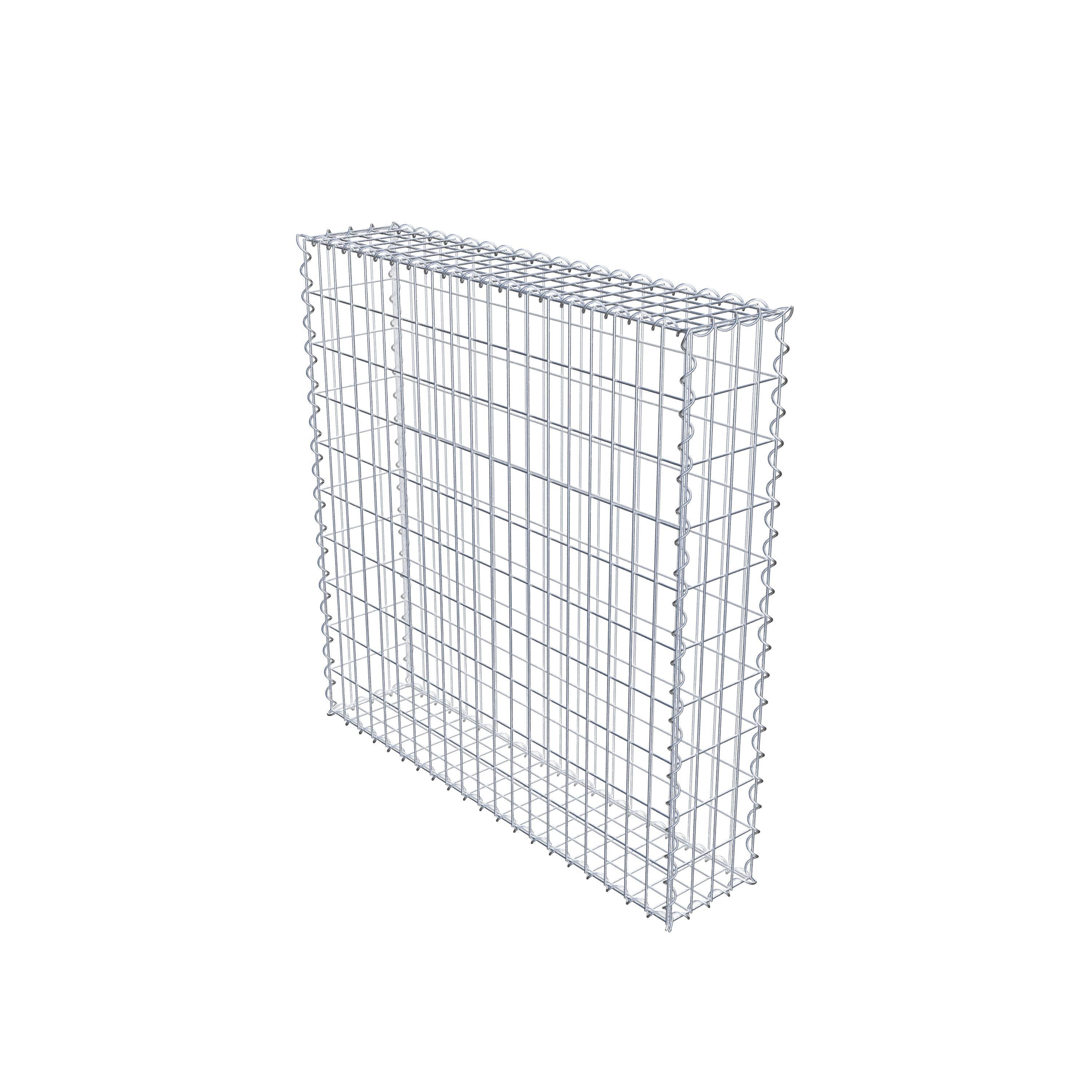 Gabion 100 cm x 100 cm x 20 cm (L x H x P), maille 5 cm x 10 cm, spirale