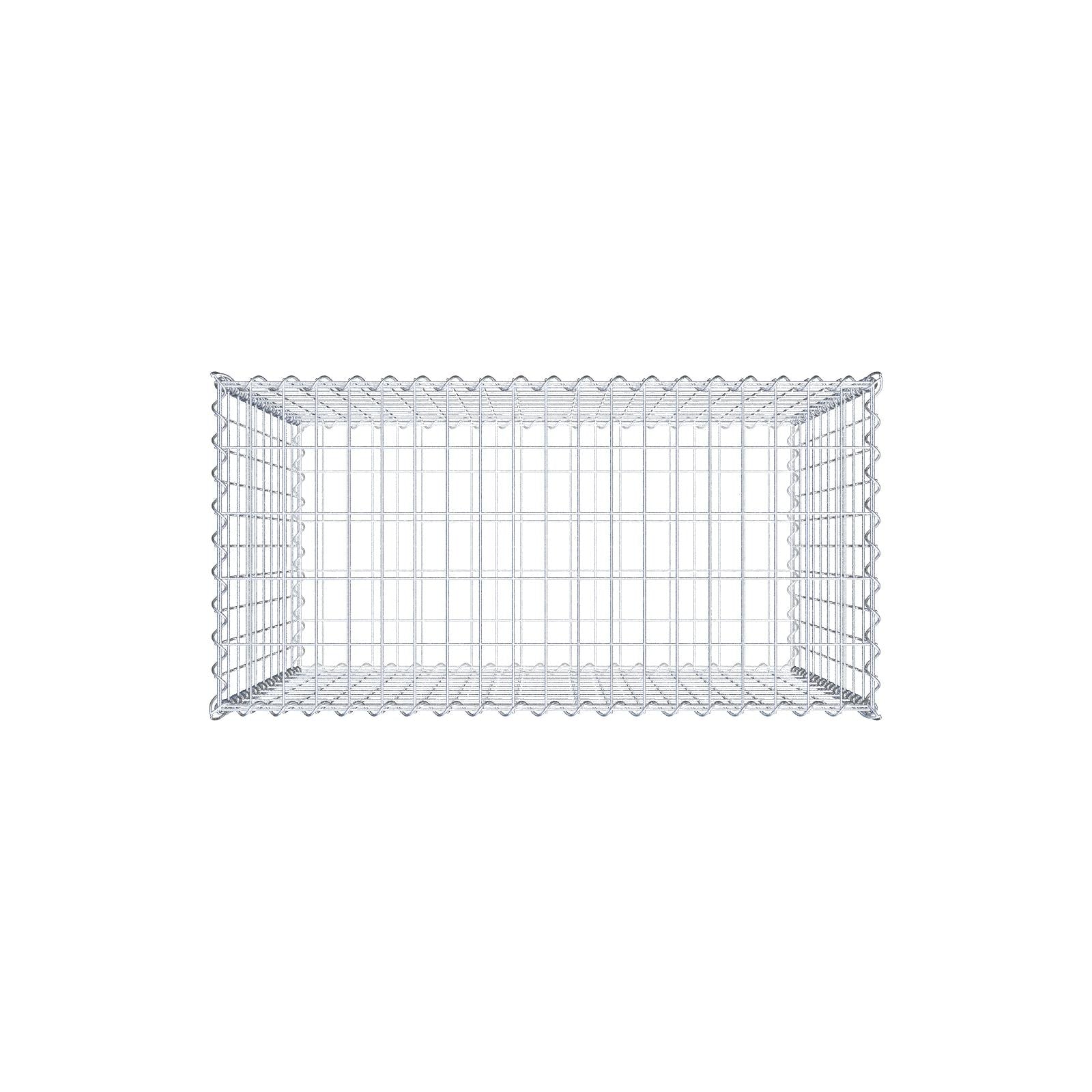 Gabião 100 cm x 100 cm x 50 cm (C x A x P), malhagem 5 cm x 10 cm, espiral